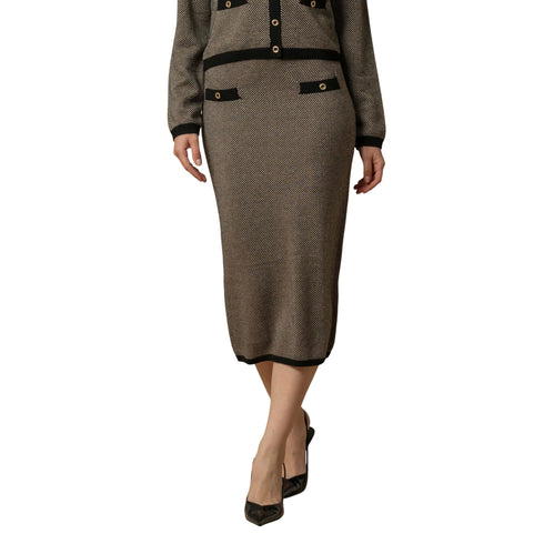 Gonna Donna midi, inserti in lurex e motivo a righe